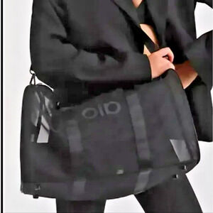 Alo Yoga Sheer Black Duffle Bag See Through Medium Mesh Gym Workout Bag - NEW